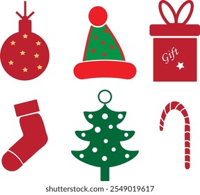 Christmas elements vector and illustration on white background