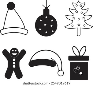 Christmas elements vector and illustration on white background