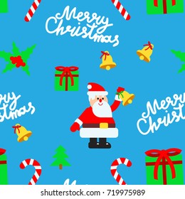 Christmas elements vector seamless pattern