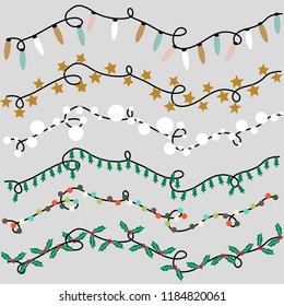 Christmas elements vector set