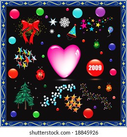 Christmas elements vector set