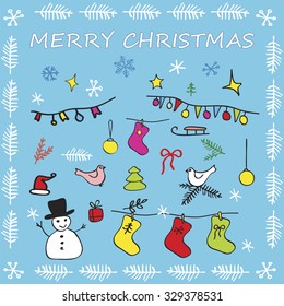 Christmas elements. Winter set