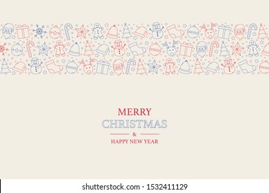 Christmas elements with wishes. Xmas greeting card. Vector