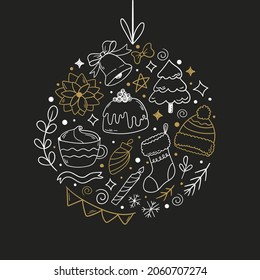 Christmas elements for your design. Christmas decor element. Vector illustration