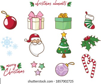 christmas elements,Merry christmas,christmas cartoon,Christmas stickers,New Year pattern