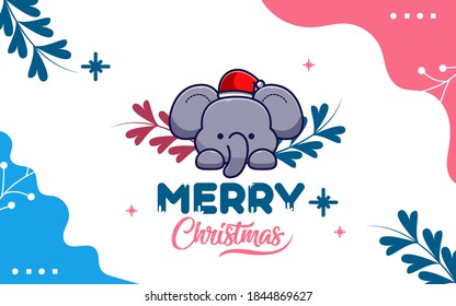 Christmas and elephant background, modern templates, big holidays, modern design illustration, flat vector illustration, products, etc.