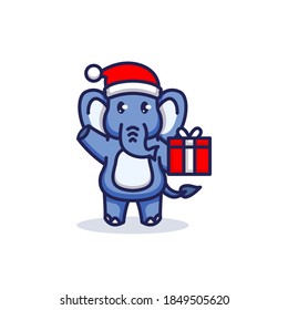 Christmas Elephant cute mascot design costume
