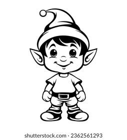 Christmas elf boy vector cartoon illustration