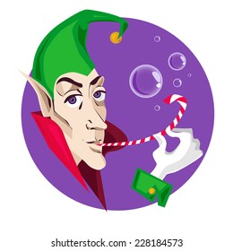 Christmas elf. Bubble. 