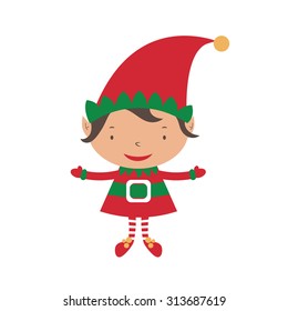 Christmas Elf Card template. Vector