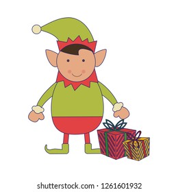 Christmas elf cartoon