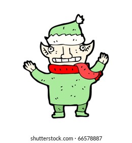 caricatura del elfo de navidad