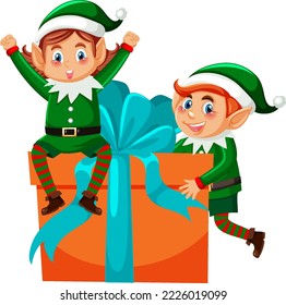 Christmas elf cartoon character illustration