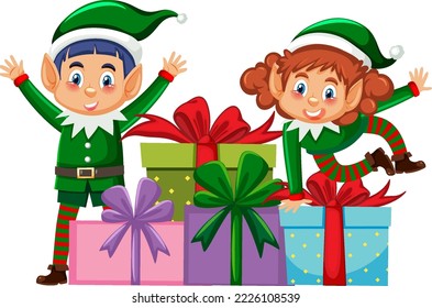 Christmas elf cartoon character illustration