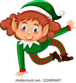 Christmas elf cartoon character illustration