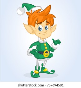 Christmas Elf Cartoon Character Santa Helper  Vector Illustration Isolated