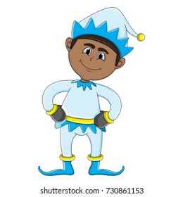 Christmas elf cartoon vector illustration