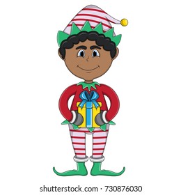 Christmas elf cartoon vector illustration