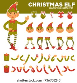 Christmas elf character constructor with body parts set