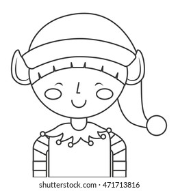 christmas elf character isolated icon vector illustration design