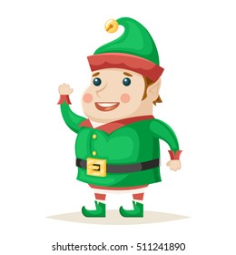 Christmas Elf Character and New Year Isolated Icon Cartoon Design Vector Illustration