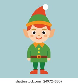 Christmas elf character vector illustration