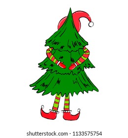 Christmas elf clipart isolated vector illustration, Xmas seasonal collection