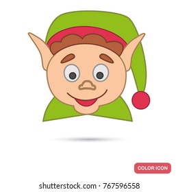 Christmas elf color flat icon for web and mobile design