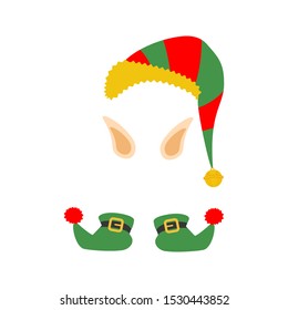 Christmas elf costume illustration on the white background. Vector illustration