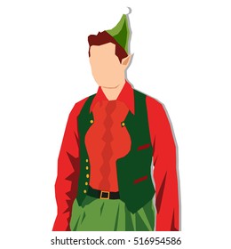 Christmas elf costume. Santa helper elf.