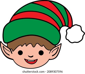 Christmas elf decoration for T-shirt party cards Elves icon 