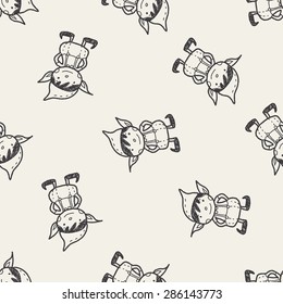 Christmas elf doodle seamless pattern background