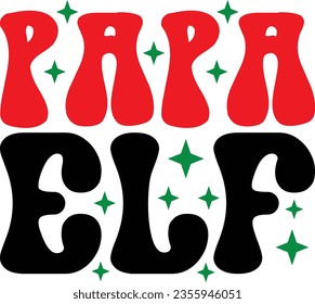 christmas elf family retro svg design and eps file