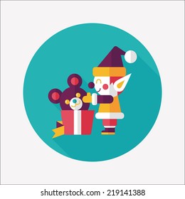 Christmas elf flat icon with long shadow,eps10