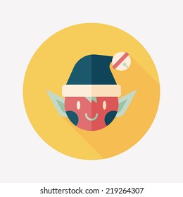 Christmas elf flat icon with long shadow,eps10