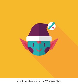 Christmas elf flat icon with long shadow,eps10
