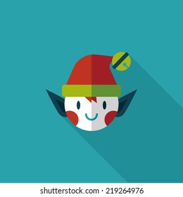 Christmas elf flat icon with long shadow,eps10