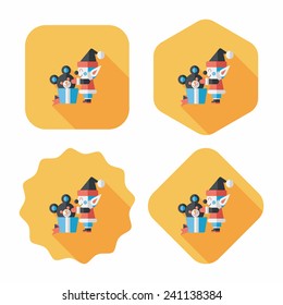 Christmas elf flat icon with long shadow,eps10