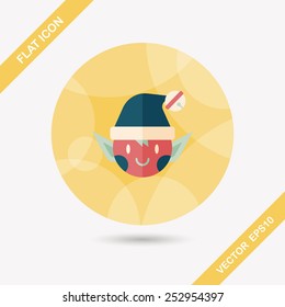 Christmas elf flat icon with long shadow,eps10