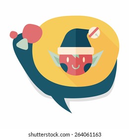 Christmas elf flat icon with long shadow,eps10