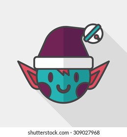 Christmas elf flat icon with long shadow,eps10