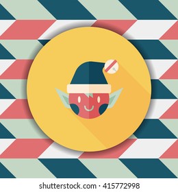 Christmas elf flat icon with long shadow,eps10