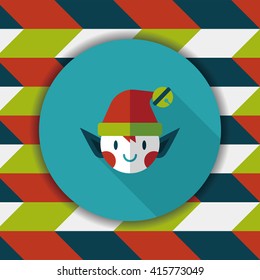 Christmas elf flat icon with long shadow,eps10