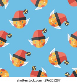Christmas elf flat icon,eps10 seamless pattern background