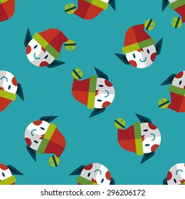 Christmas elf flat icon,eps10 seamless pattern background