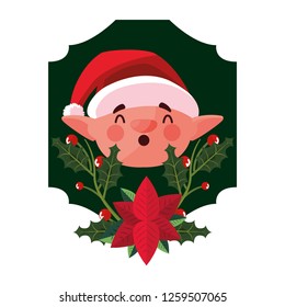 christmas elf flower decoration label
