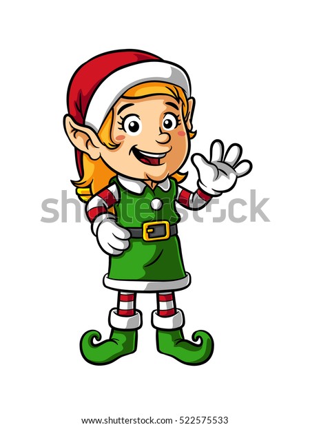 Christmas Elf Girl Stock Vector (royalty Free) 522575533 