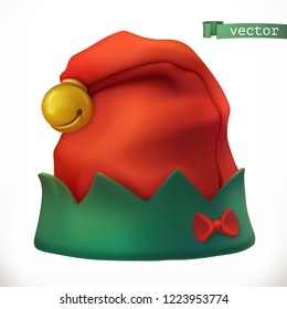 Christmas Elf Hat 3d Vector Icon