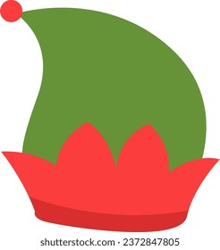 Christmas elf hat, illustration or icon, vector on white background.