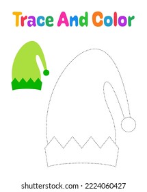 hoja de cálculo de seguimiento de sombrero elfo de Navidad para niños